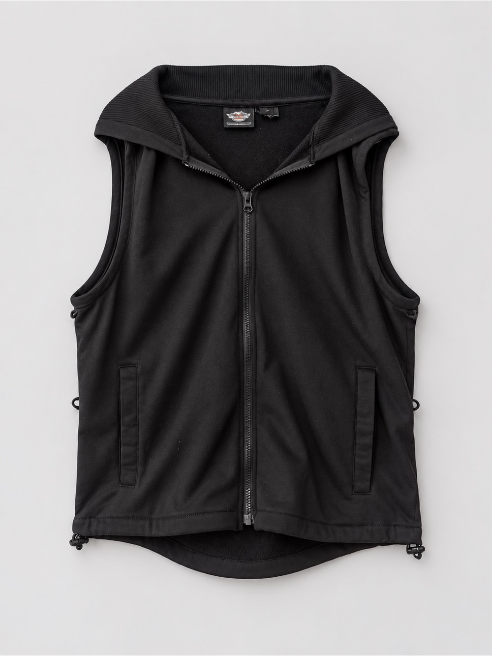 Harley-Davidson Genuine MotorClothes Black Fleece Hooded Vest Zip